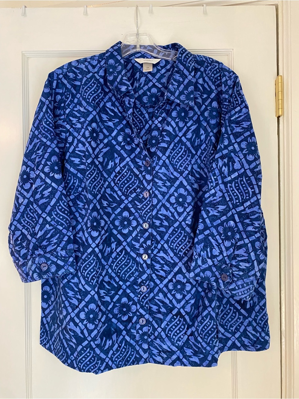 CJ Banks Batik Style Shirt Sz XXL